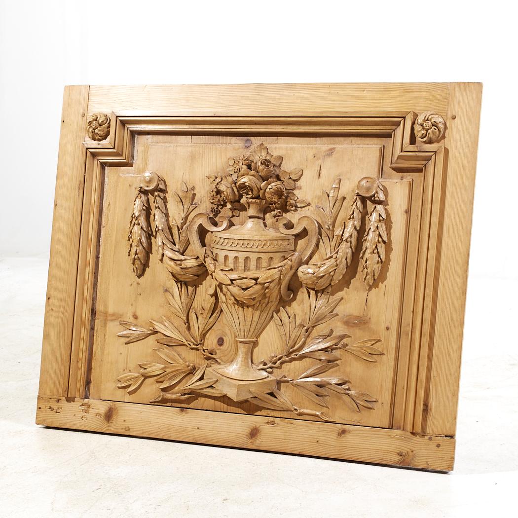 Modern French Regency Style Relief Carved Wood Panel For Sale