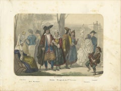 French Regional Costumes – Bretons, Parisians and Savoyard, c.1845
