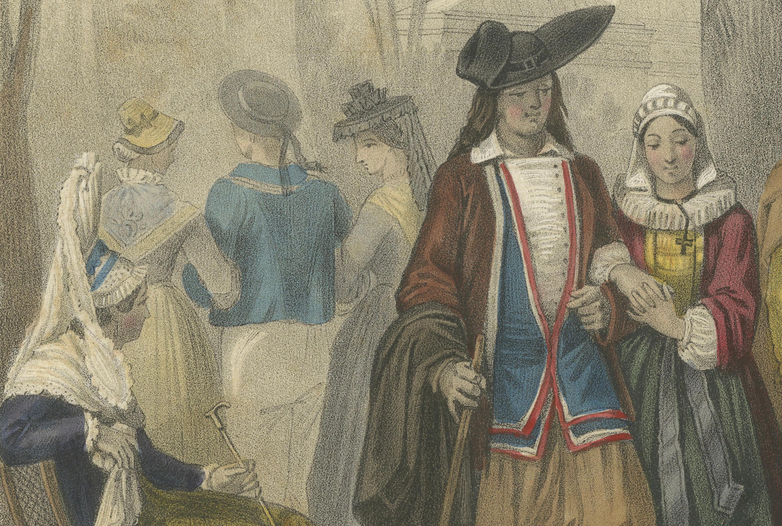 French Regional Costumes – Bretons, Parisians and Savoyard, c.1845