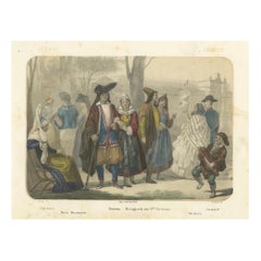 French Regional Costumes – Bretons, Parisians and Savoyard, c.1845