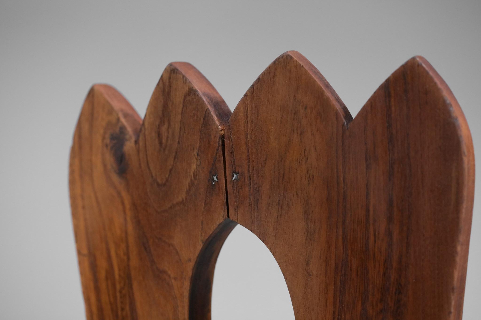 French Regionalist Chair in Solid Elm Style Hanninen Olavi 8