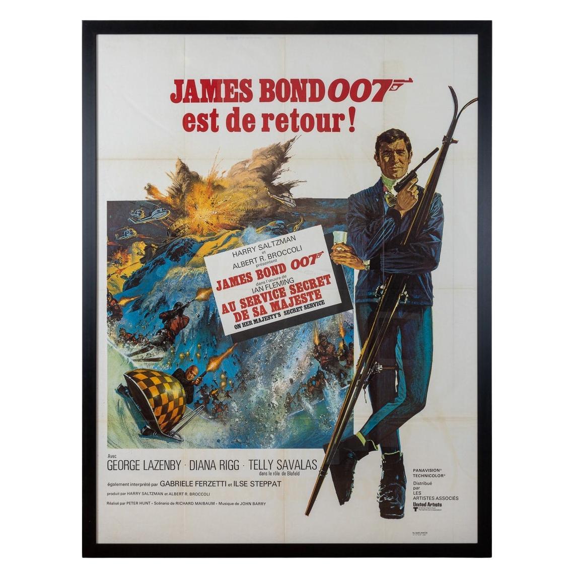 French Release James Bond 007 'On Her Majesty's Secret Service' Poster c.1969 For Sale