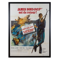 Französische Veröffentlichung James Bond 007 „On Her Majesty's Secret Service“-Plakat ca. 1969