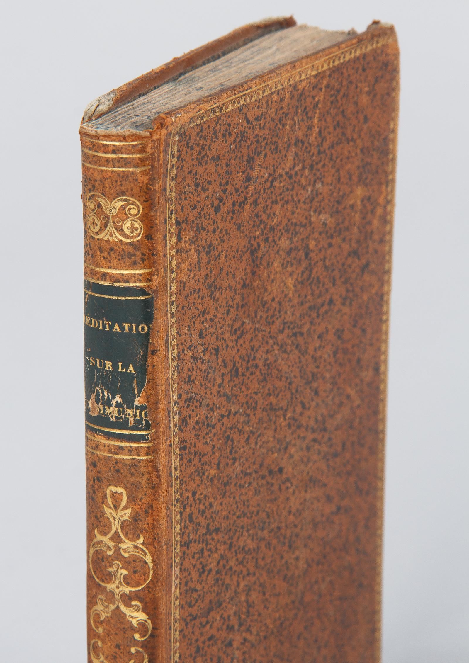 19th Century French Religious Book, Meditations et Sentiments sur La Sainte Communion, 1847