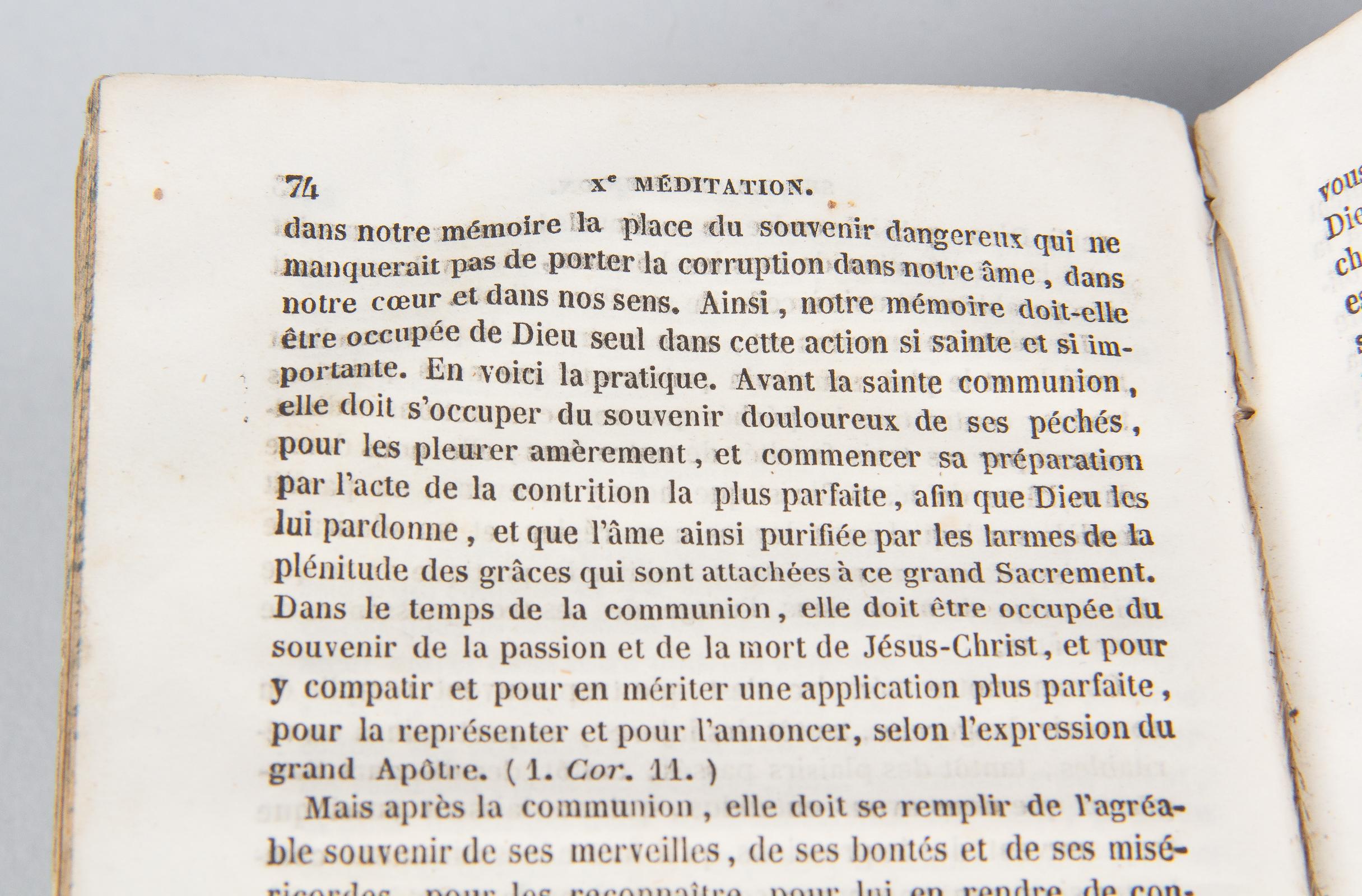 French Religious Book, Meditations et Sentiments sur La Sainte Communion, 1847 4