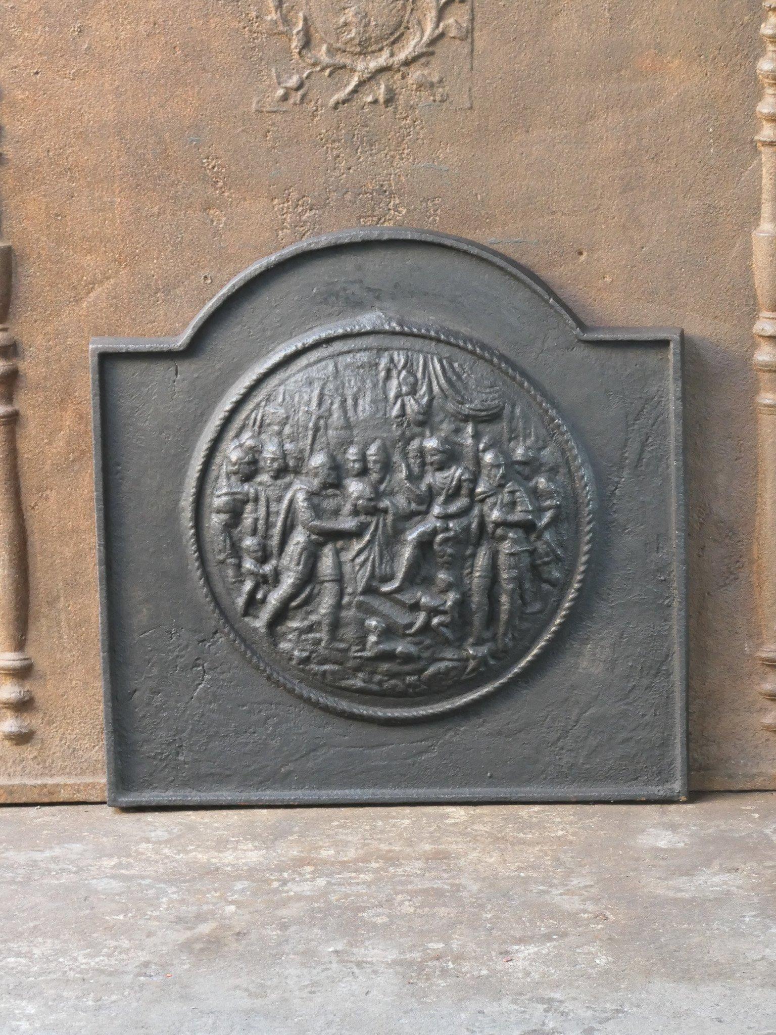 Cast French 'Religious Scene' Fireback / Backsplash, Napoleon III Style For Sale