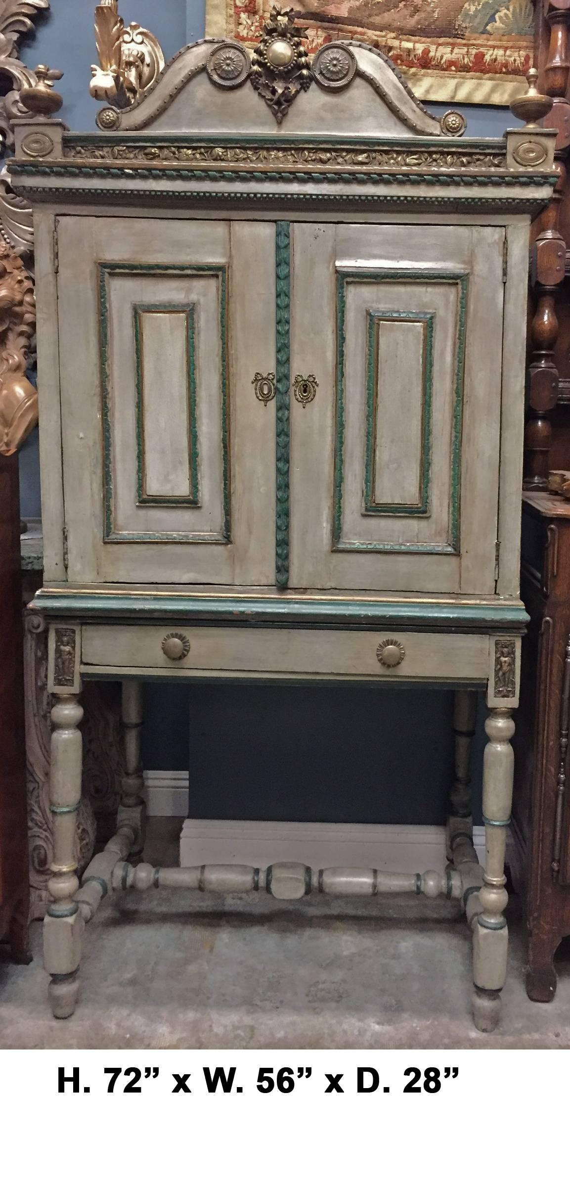 French Religious Vargueno Cabinet on Stand, 18th-19th Century 1