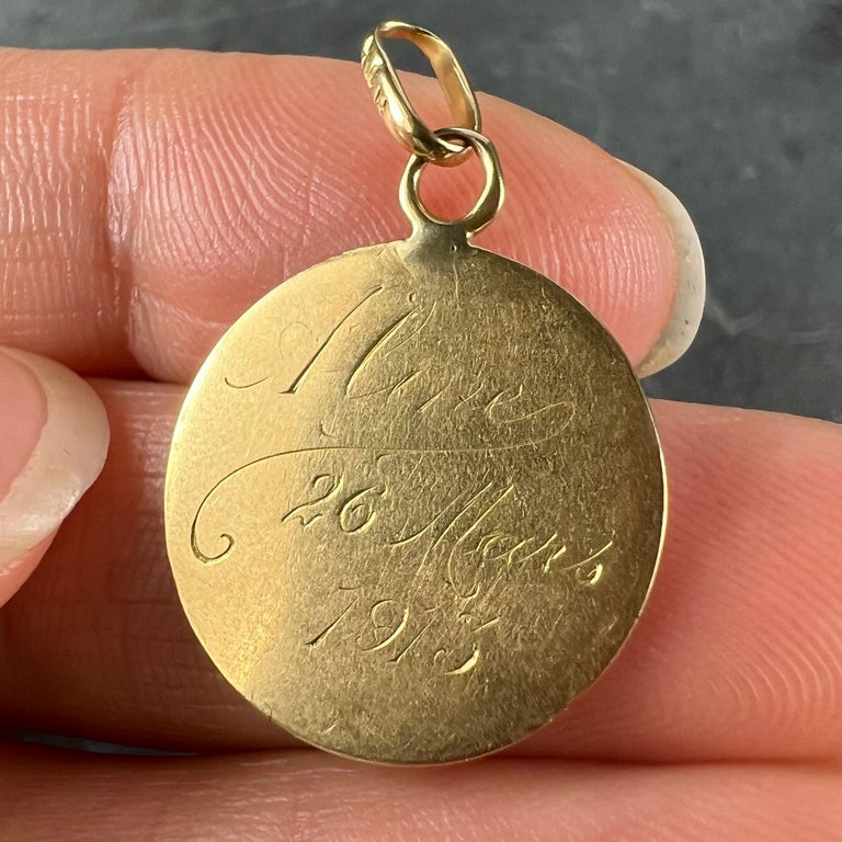Pendentif Religieux Marie En Or Jaune 18 Carats - 1,08 Grammes - Occasion Très Bon état