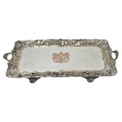 French Renaissance Bacchanal Scene Silver Plated Bacchus Figural Platter Tray