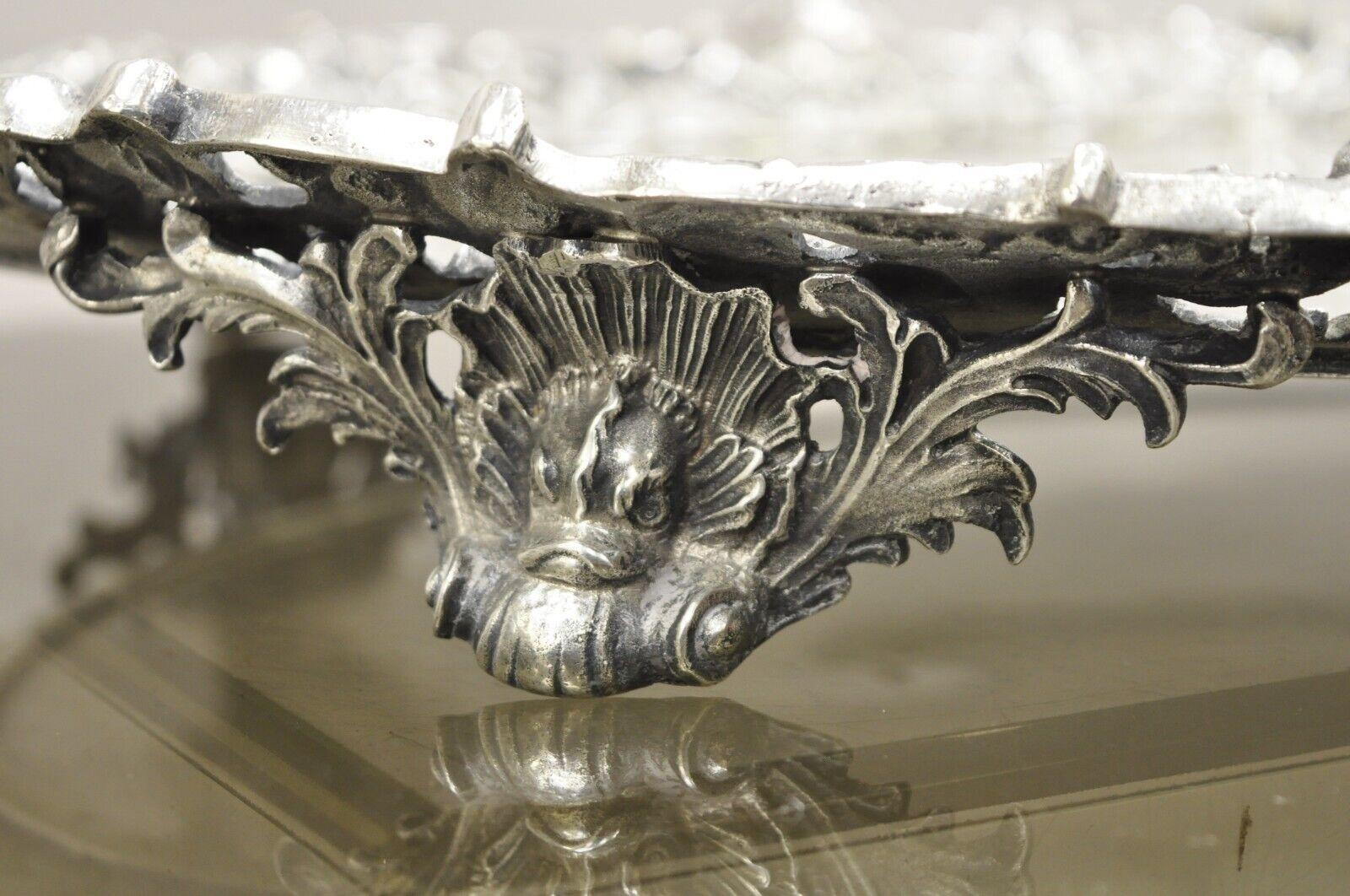 French Renaissance Bacchanal Scene Silver Plated Bacchus Figural Salver Tray For Sale 1