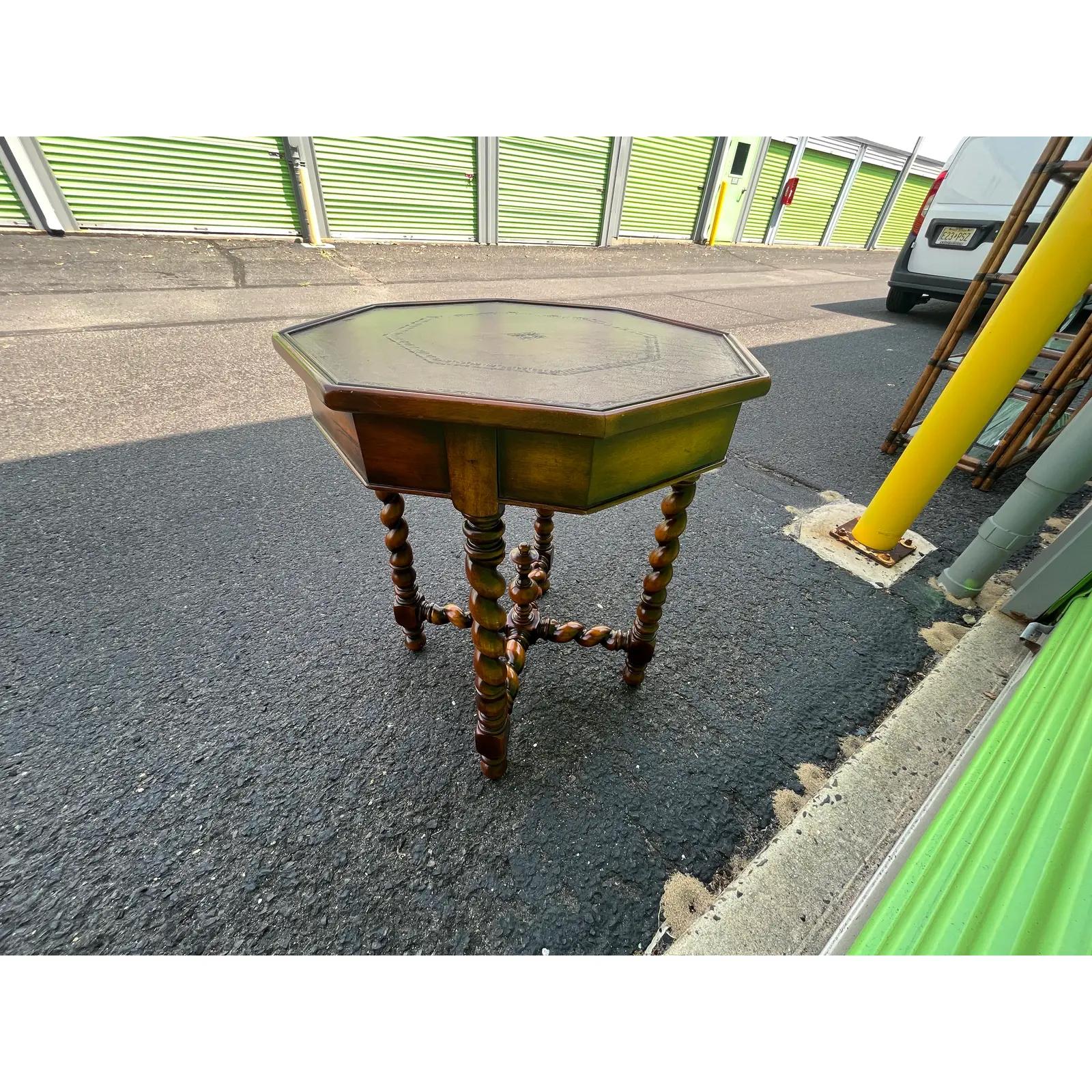 French Renaissance Barley Twist Octagonal End Table For Sale 3