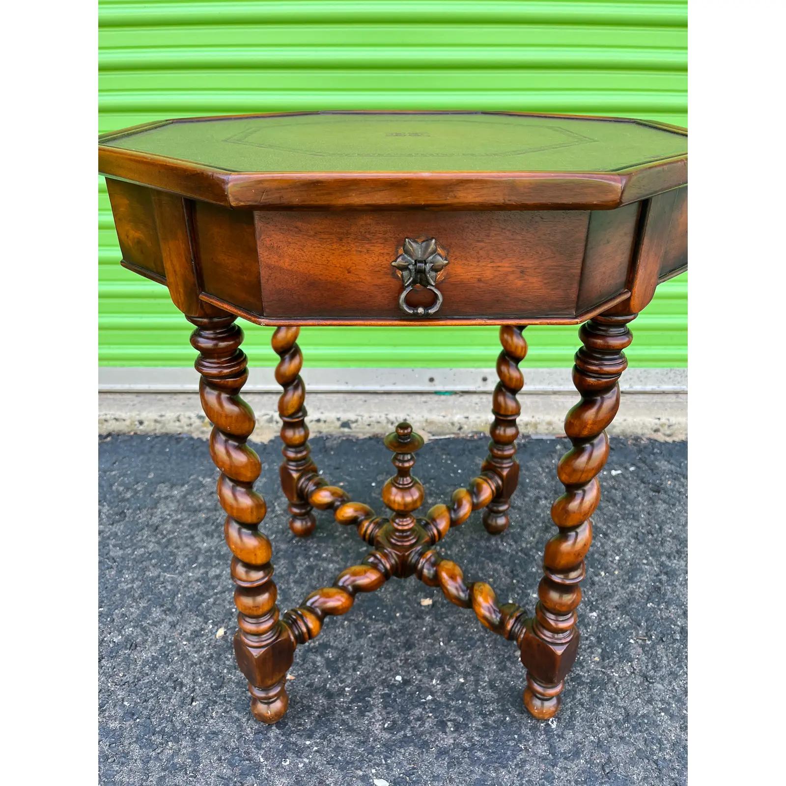Unknown French Renaissance Barley Twist Octagonal End Table For Sale