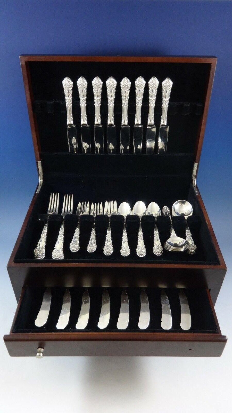 Beautiful French Renaissance by Reed & Barton sterling silver flatware set - 48 pieces. This set includes:

8 knives, 9
