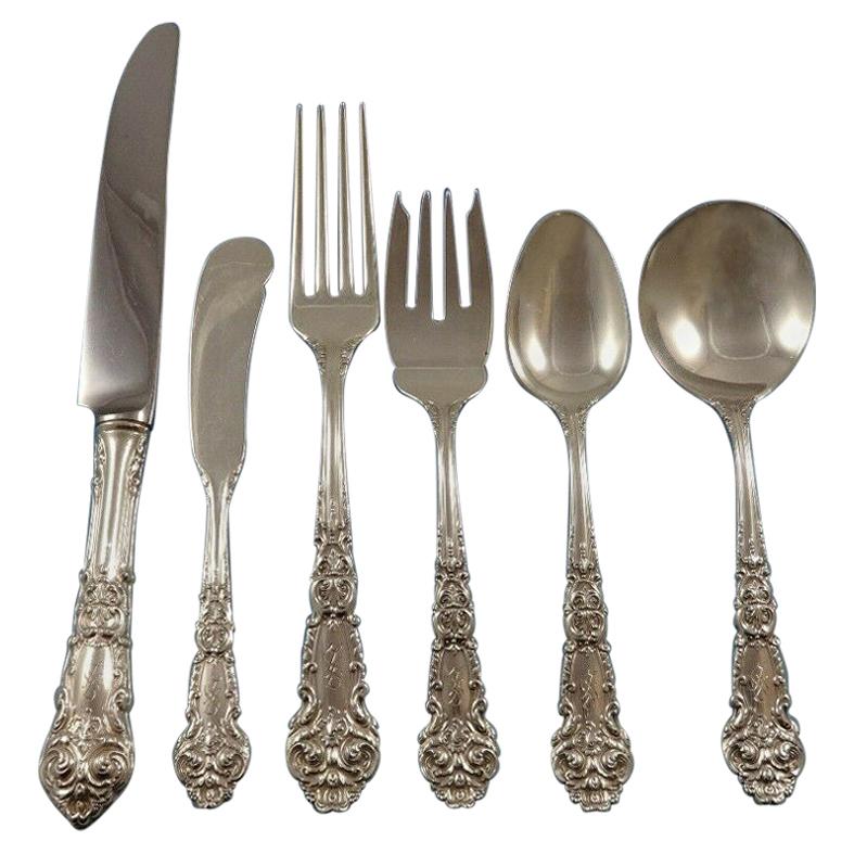 French Renaissance by Reed & Barton Sterling Silver Flatware Set 8 Monogram "S"