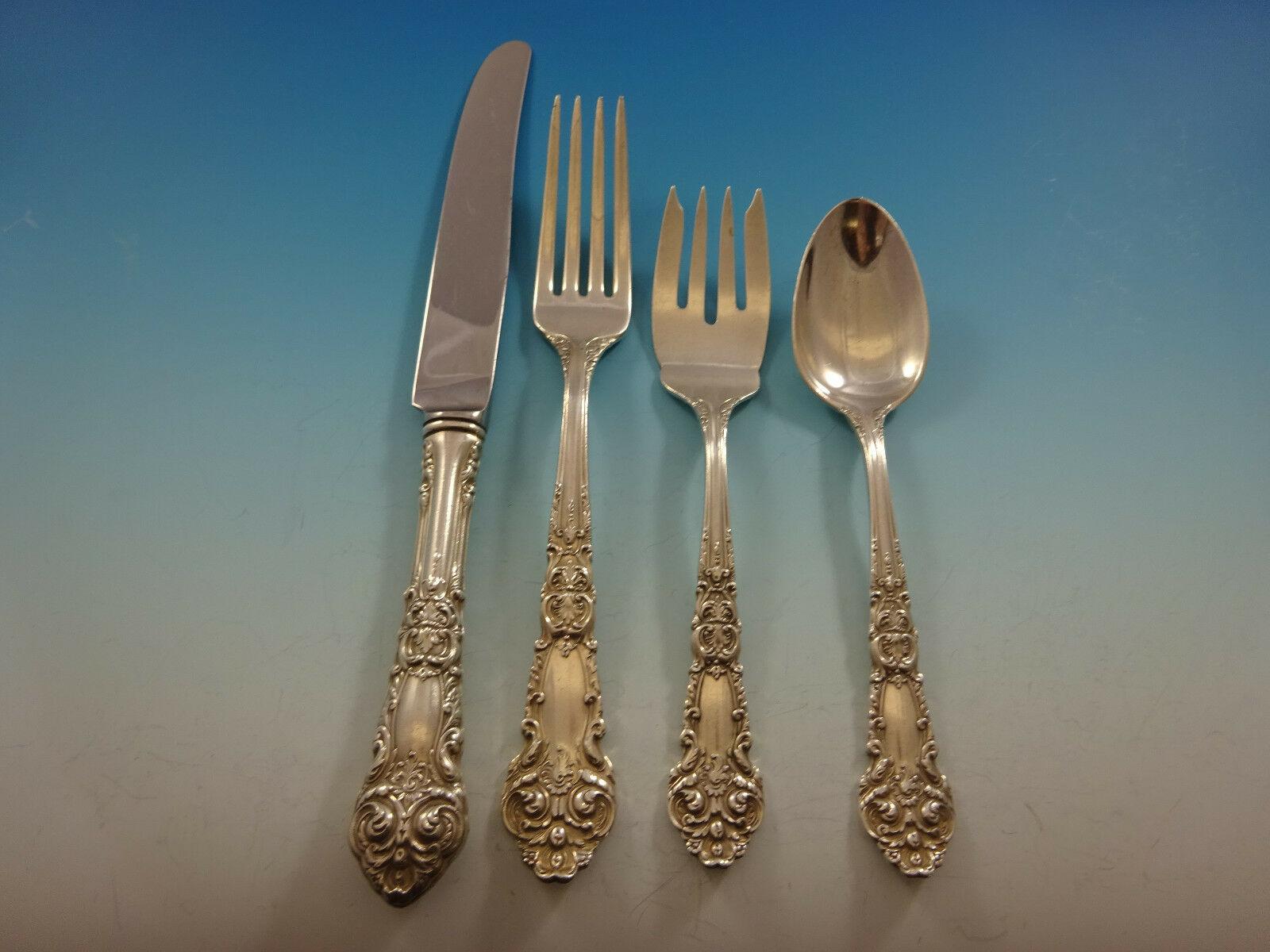 French Renaissance by Reed & Barton Sterling Silver Flatware Set Service 72 Pcs In Excellent Condition In Big Bend, WI