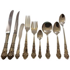 Vintage French Renaissance by Reed & Barton Sterling Silver Flatware Set Service 72 Pcs