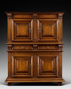 French Renaissance Cabinet with a Quill-Feather Decor