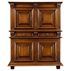 French Renaissance Cabinet with a Quill-Feather Decor