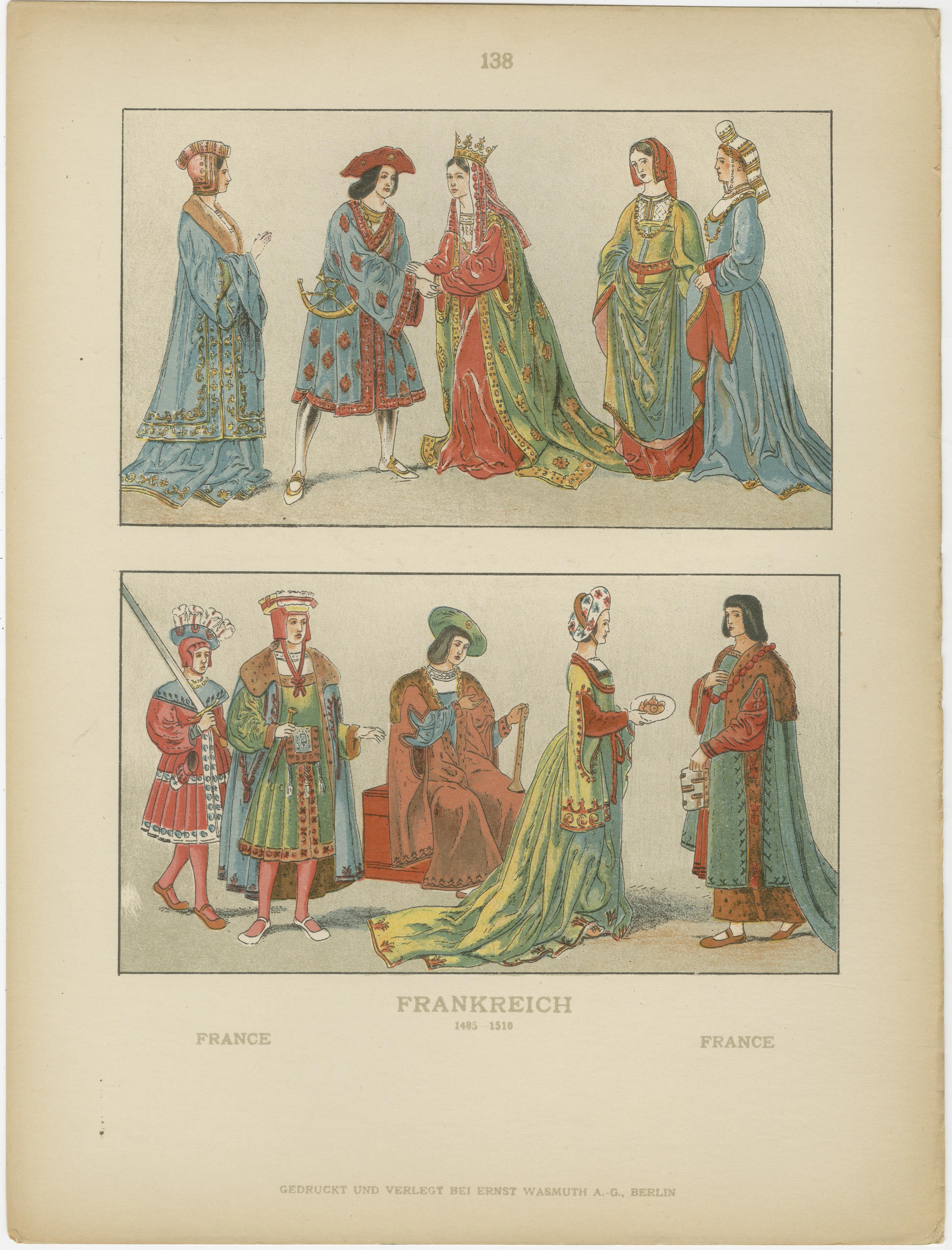 Costumes de la Renaissance française 1500s - Ensemble de 6 gravures anciennes

Cet ensemble exceptionnel de six planches de costumes anciens présente une étude visuelle richement détaillée des vêtements de la Renaissance française au cours de la