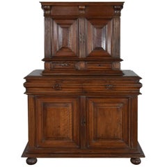 French Renaissance Henry II Late 16th Century Walnut Deux-Corps Cabinet