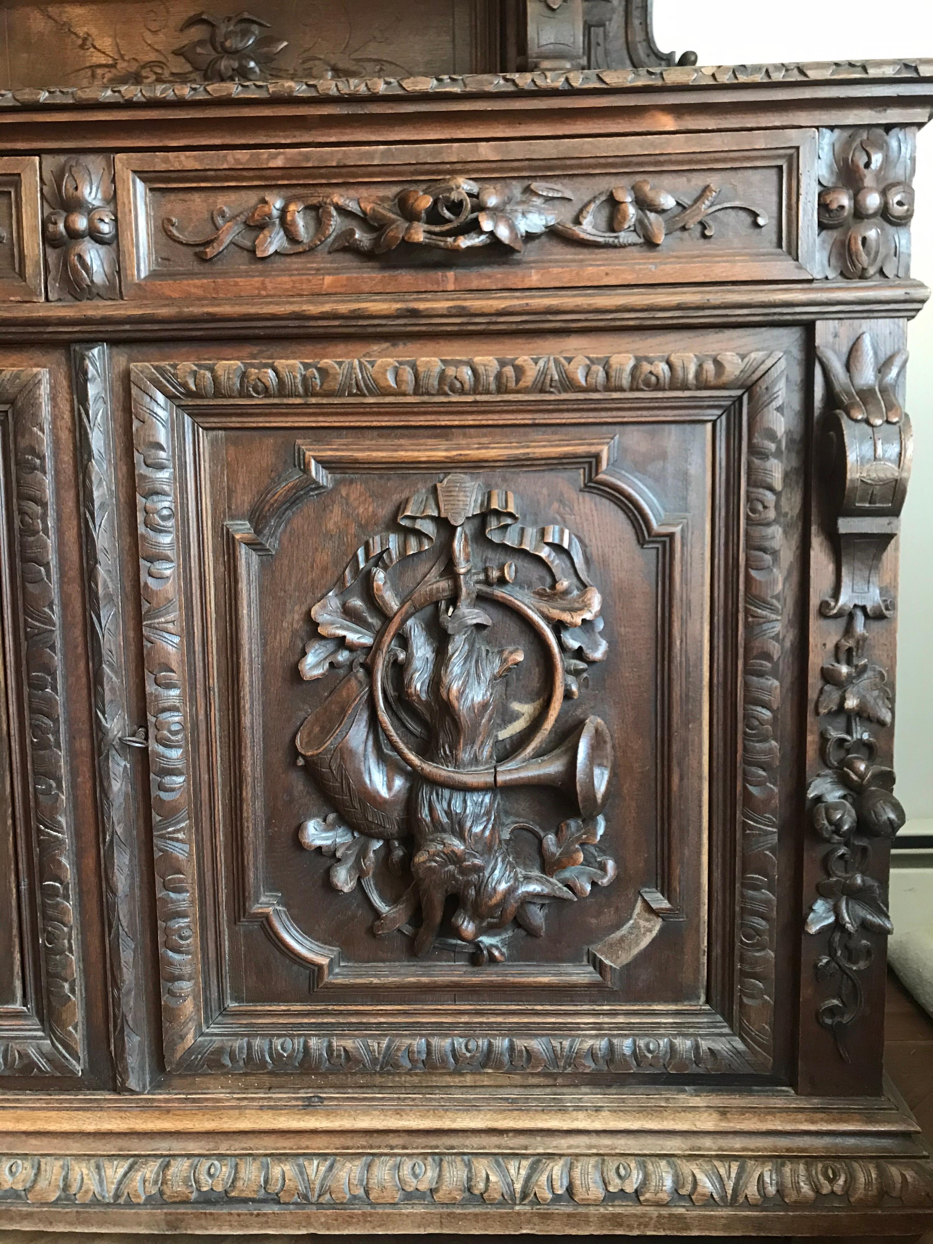 French Renaissance Hunting Lodge Buffet For Sale 2