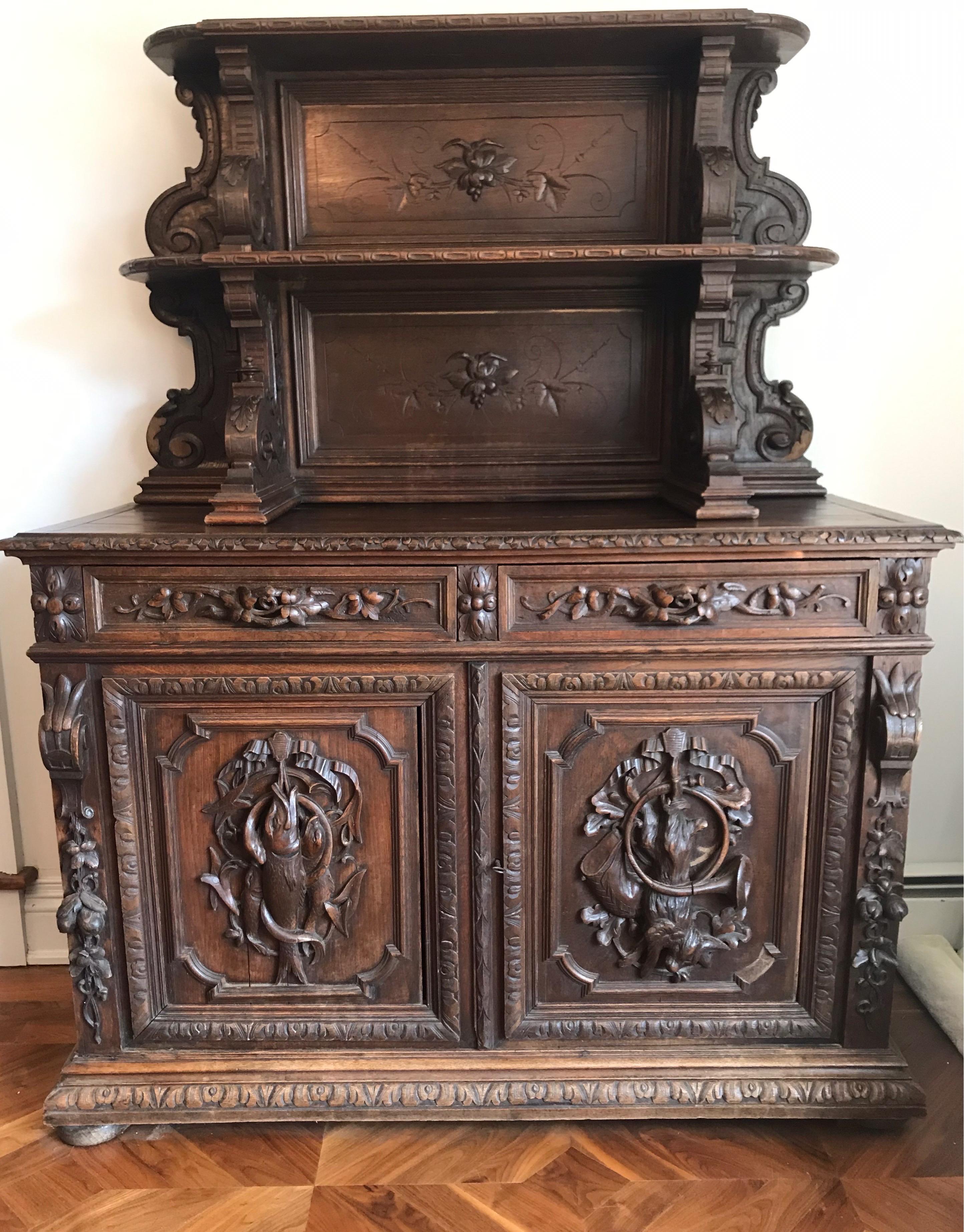French Renaissance Hunting Lodge Buffet For Sale 4
