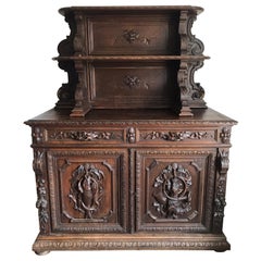 Antique French Renaissance Hunting Lodge Buffet