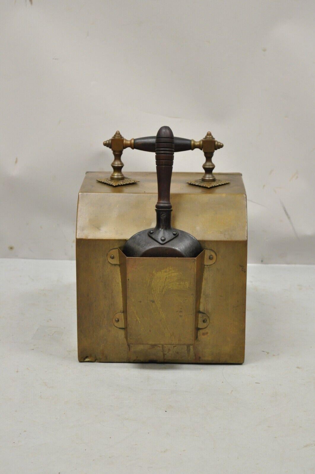 French Renaissance Regency Copper Brass Coal Box Scuttle Bucket Dolphin Griffins 3