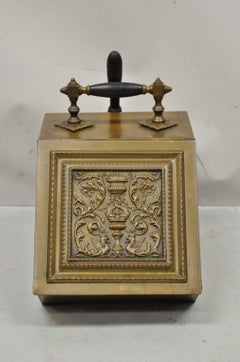 French Renaissance Regency Copper Brass Coal Box Scuttle Bucket Dolphin Griffins