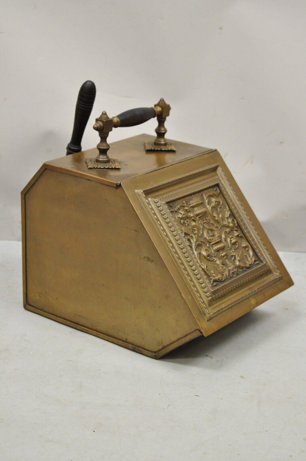 French Renaissance Regency Copper Brass Coal Box Scuttle Bucket Dolphin Griffins 1