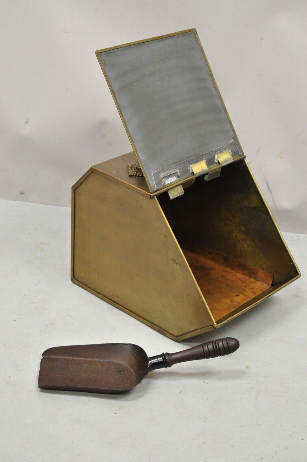 French Renaissance Regency Copper Brass Coal Box Scuttle Bucket Dolphin Griffins 2