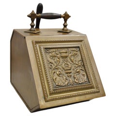 French Renaissance Regency Copper Brass Coal Box Scuttle Bucket Dolphin Griffins