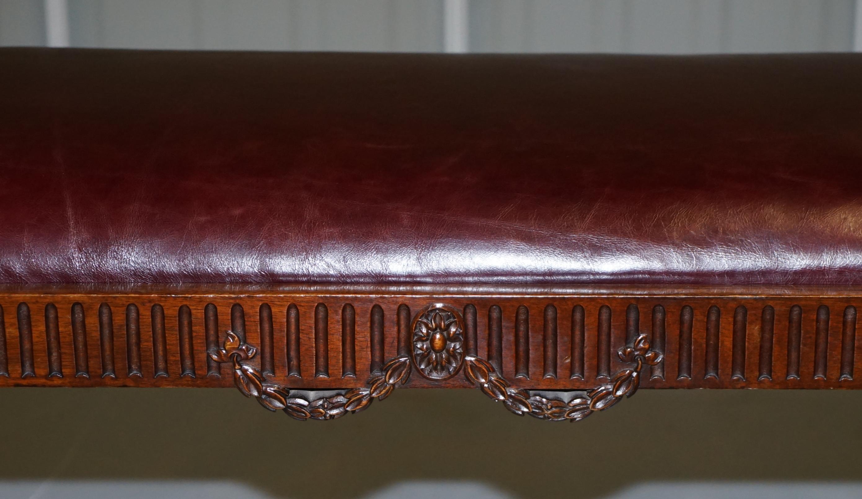 French Renaissance Revival 19th Century Rams Head Carved Bench Stool Window Seat 1