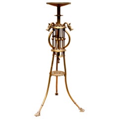 French Renaissance Revive Bronze Griffon Tripode Gueridon