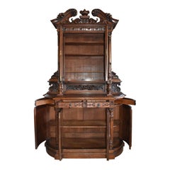 French Renaissance Revival Carved Hunt Cabinet