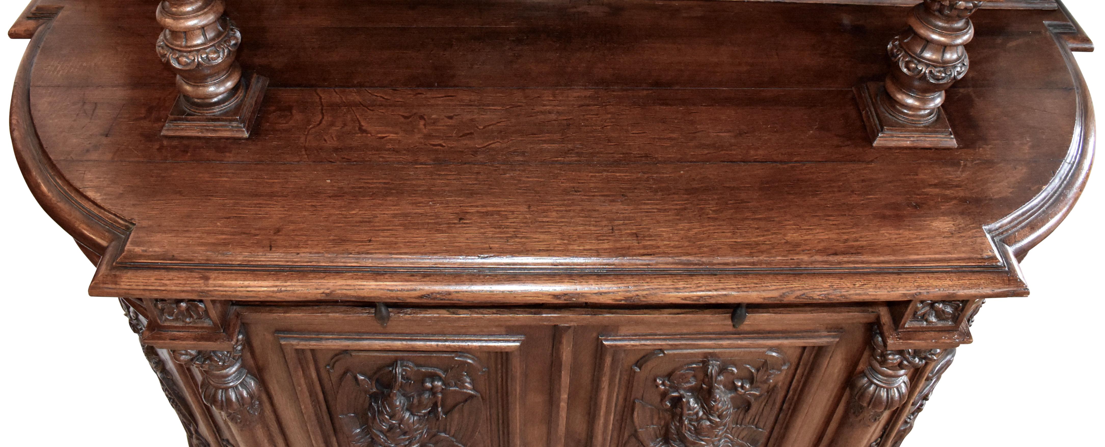 French Renaissance Revival Carved Hunt Cabinet For Sale 3
