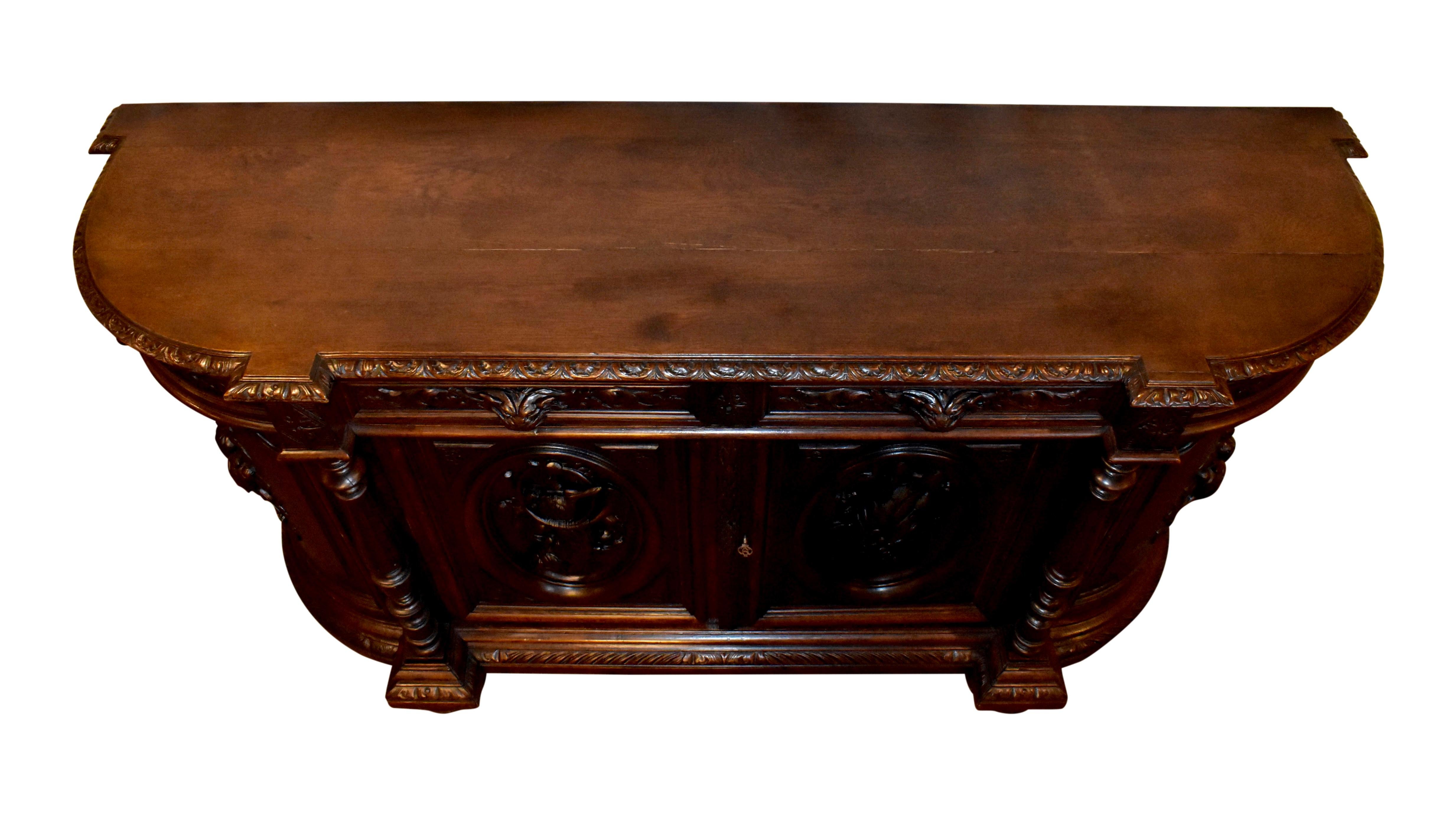 French Renaissance Revival Hunt Sideboard, circa 1895 For Sale 5