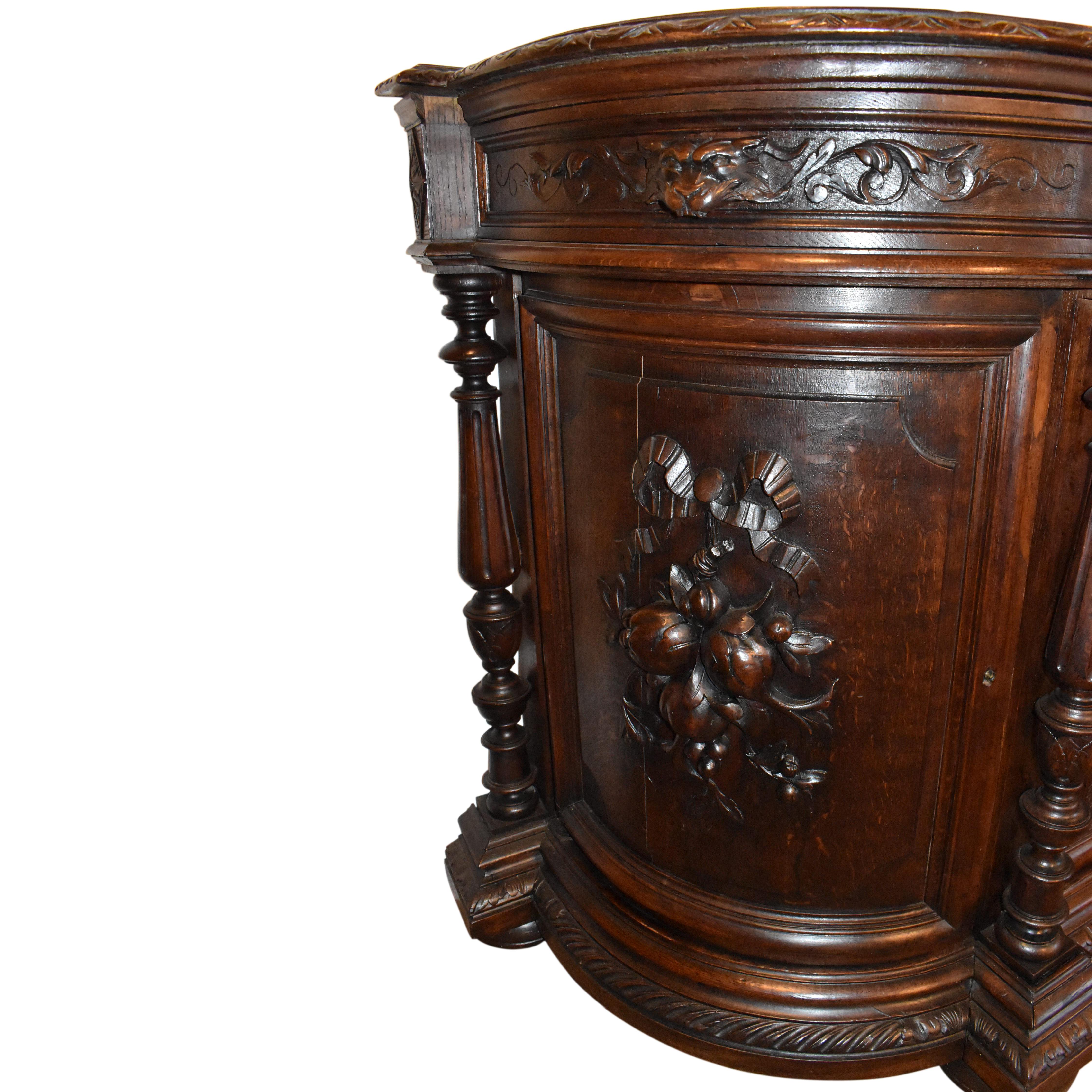 Carved French Renaissance Revival Hunt Sideboard, circa 1895 For Sale