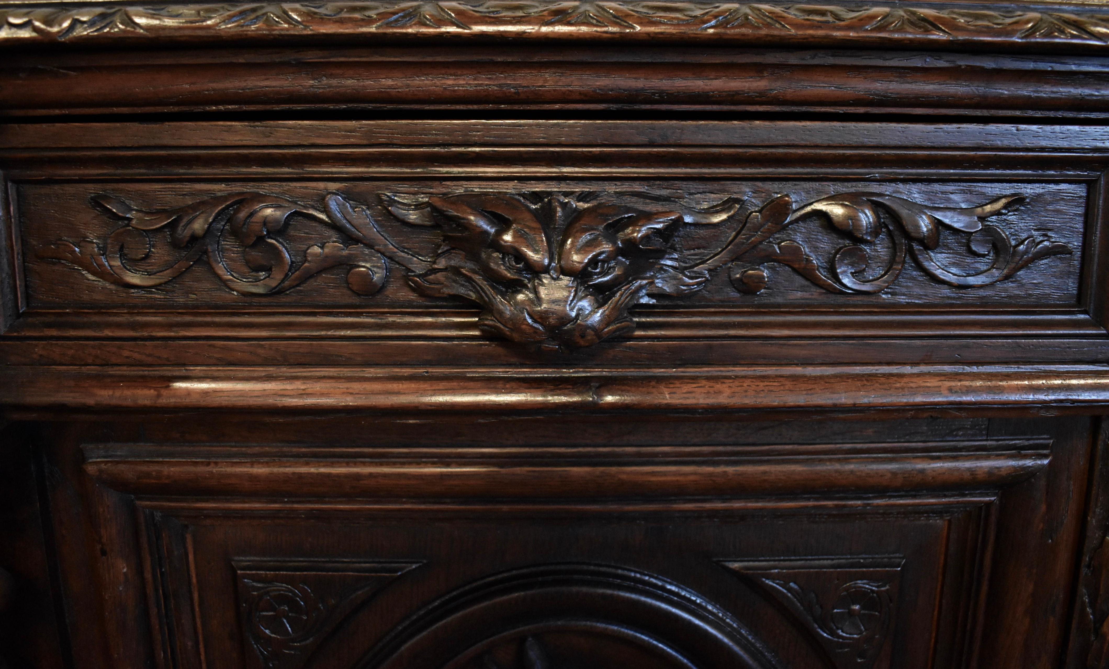 19th Century French Renaissance Revival Hunt Sideboard, circa 1895 For Sale