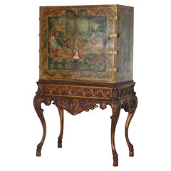 French Renaissance Revival Louis XV Carved Gilt Wood 2-Door Cabinet c1890