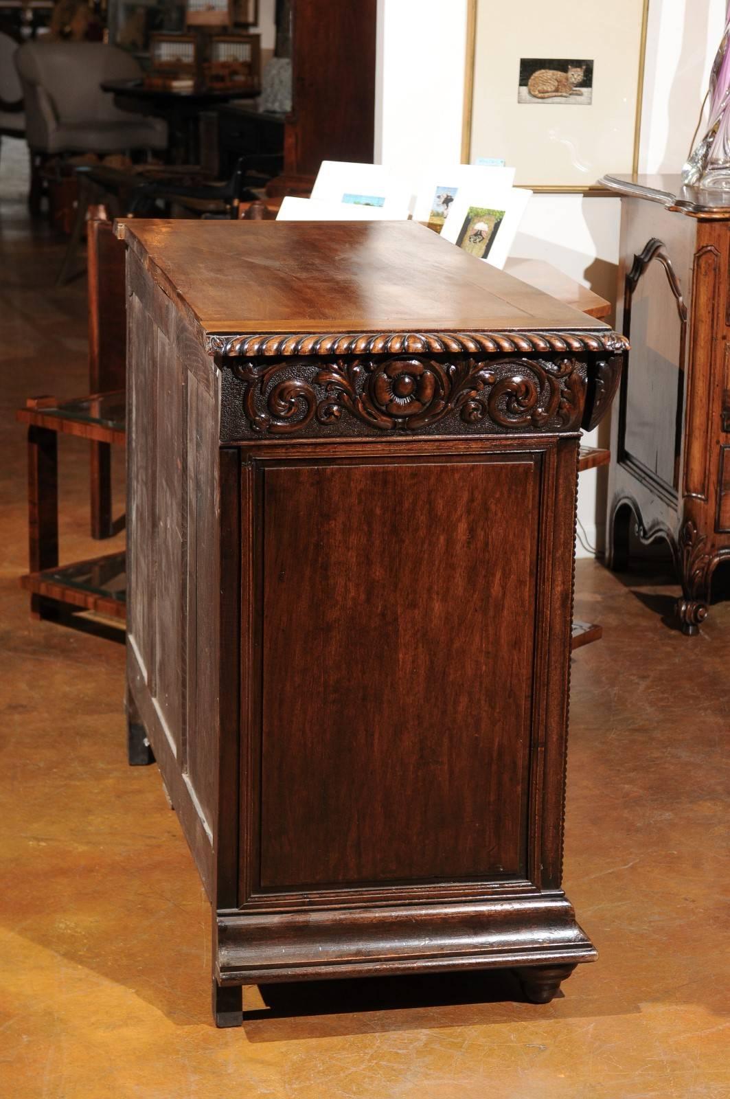 French Renaissance Revival Richly Carved Two-Door Credenza from the 1850s 5