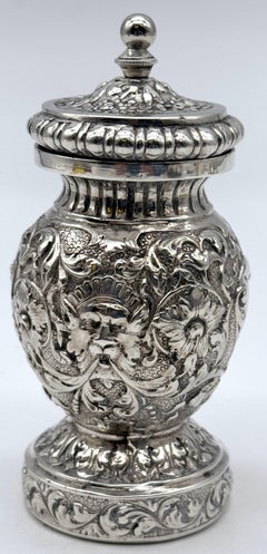 French Renaissance Revival Silver Pepper Mill with Peugeot Mechanism, circa 1900