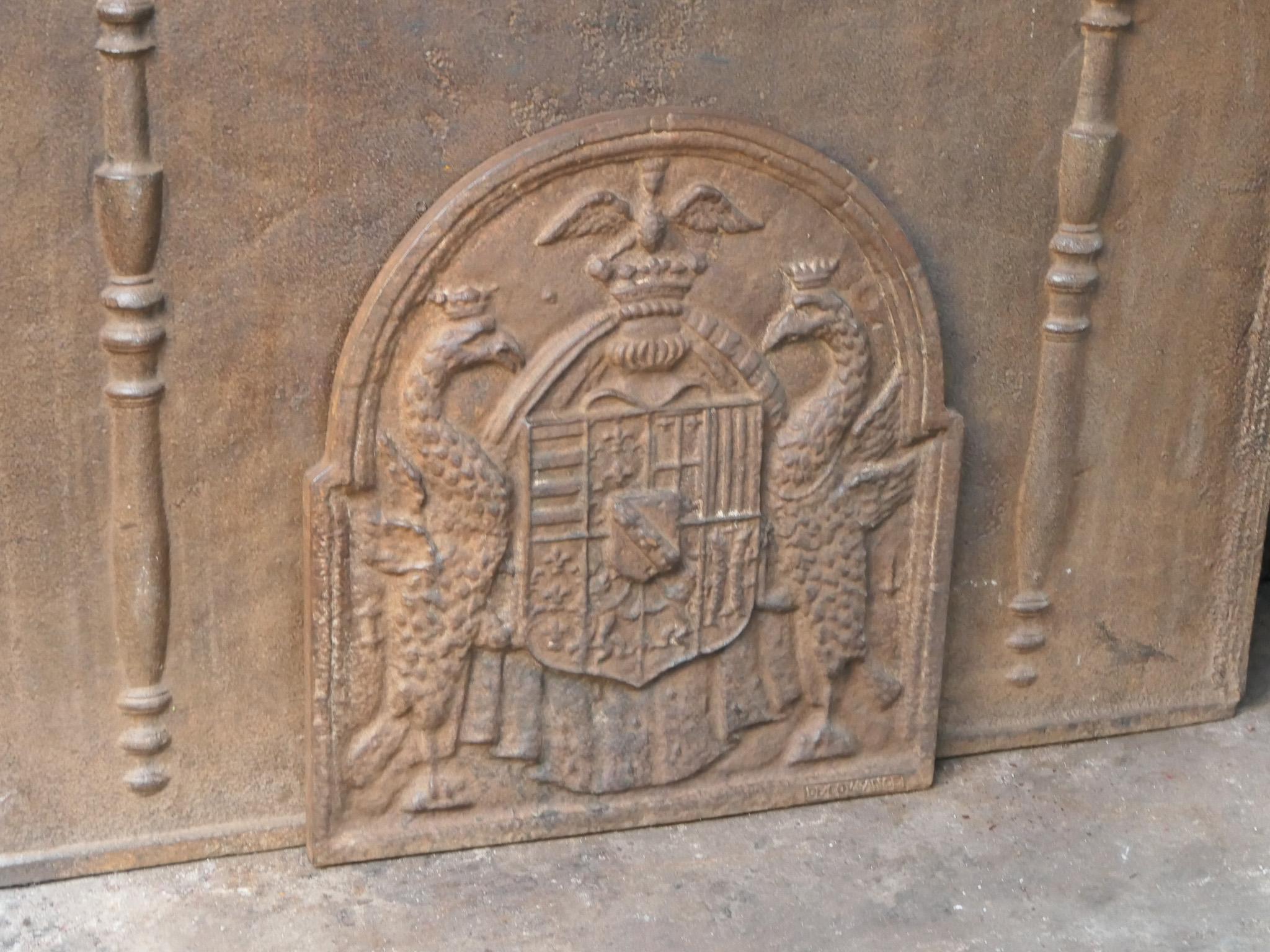 Fer Plaque de cheminée / dosseret de style French Renaissance, 20e siècle en vente