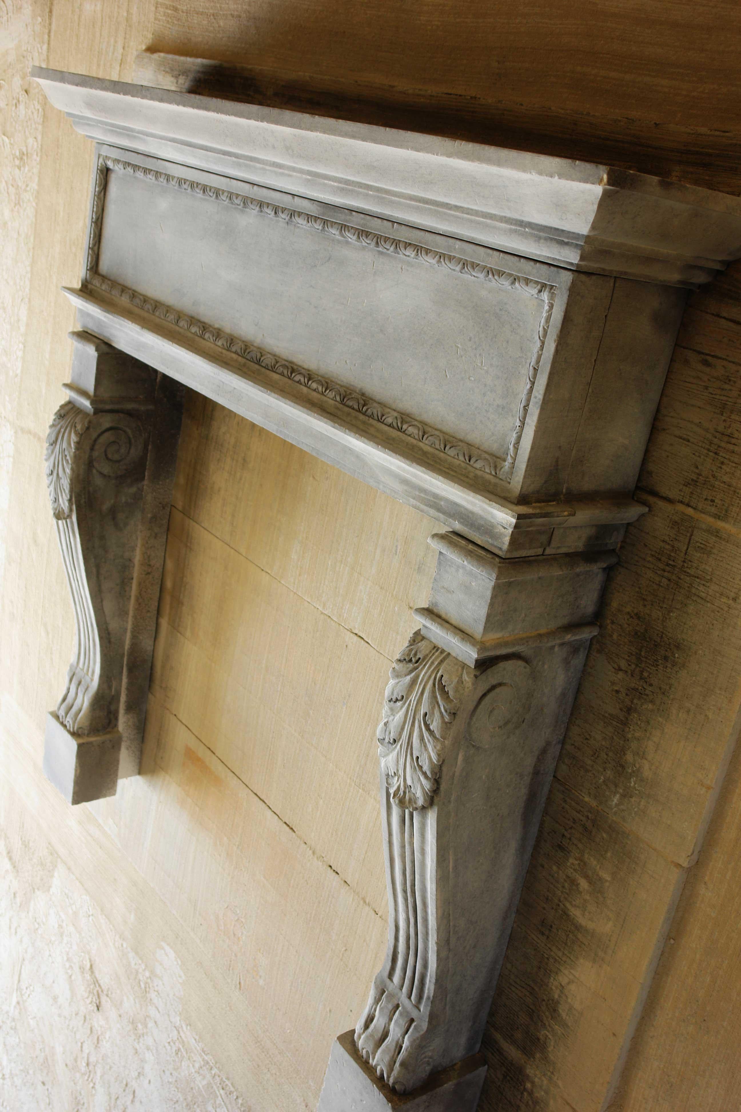 French Renaissance Style Fireplace in Limestone dit 
