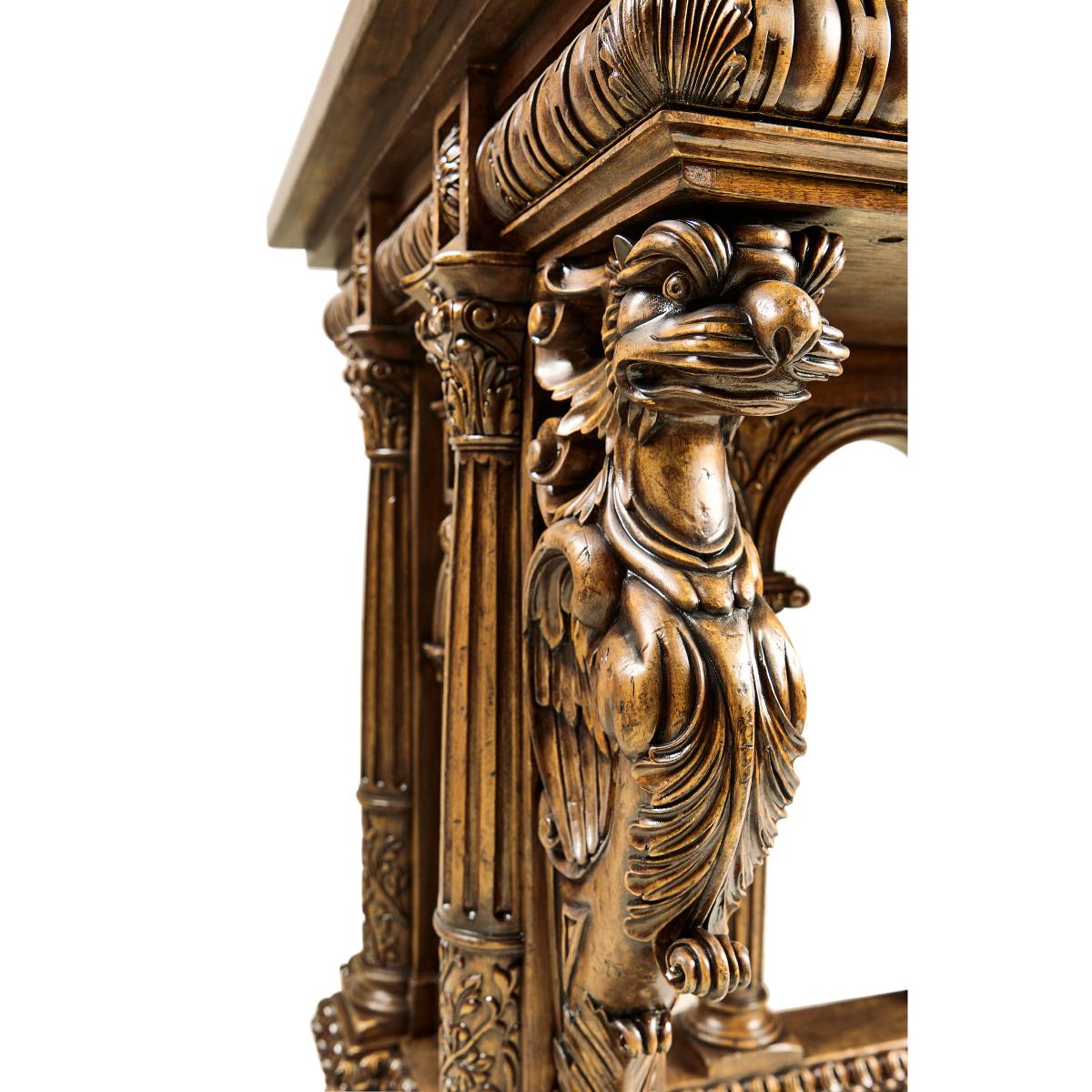 French Renaissance Style Library Table 3