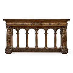 French Renaissance Style Library Table
