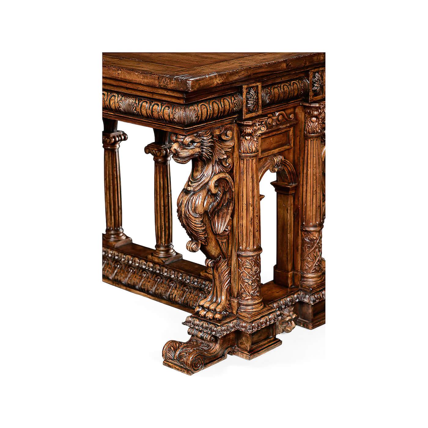 Vietnamese French Renaissance Style Library Table For Sale