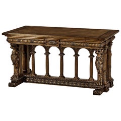 French Renaissance Style Library Table