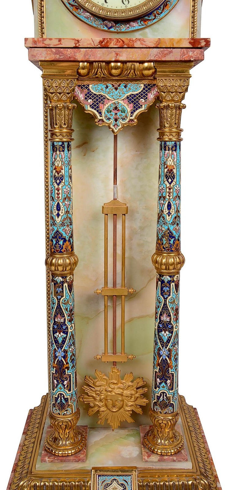 French Renaissance Style Marble Long-Case Clock, 19th Century For Sale 1
