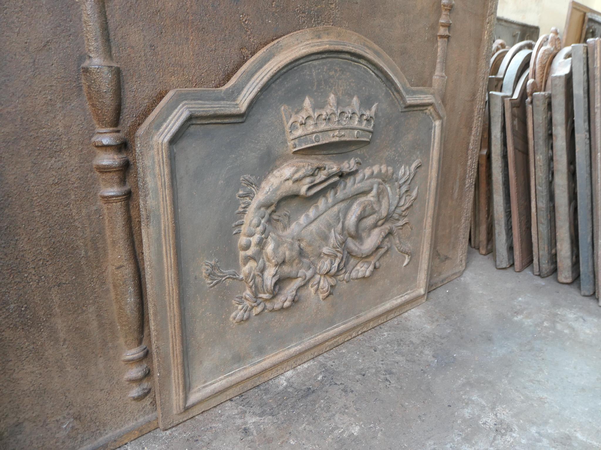 Plaque de cheminée / dosseret 'Salamandre' de style French Renaissance 4